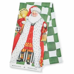 MacKenzie-Childs Westminster Santa Dish Towel| Holiday|Kitchen & Table Linens