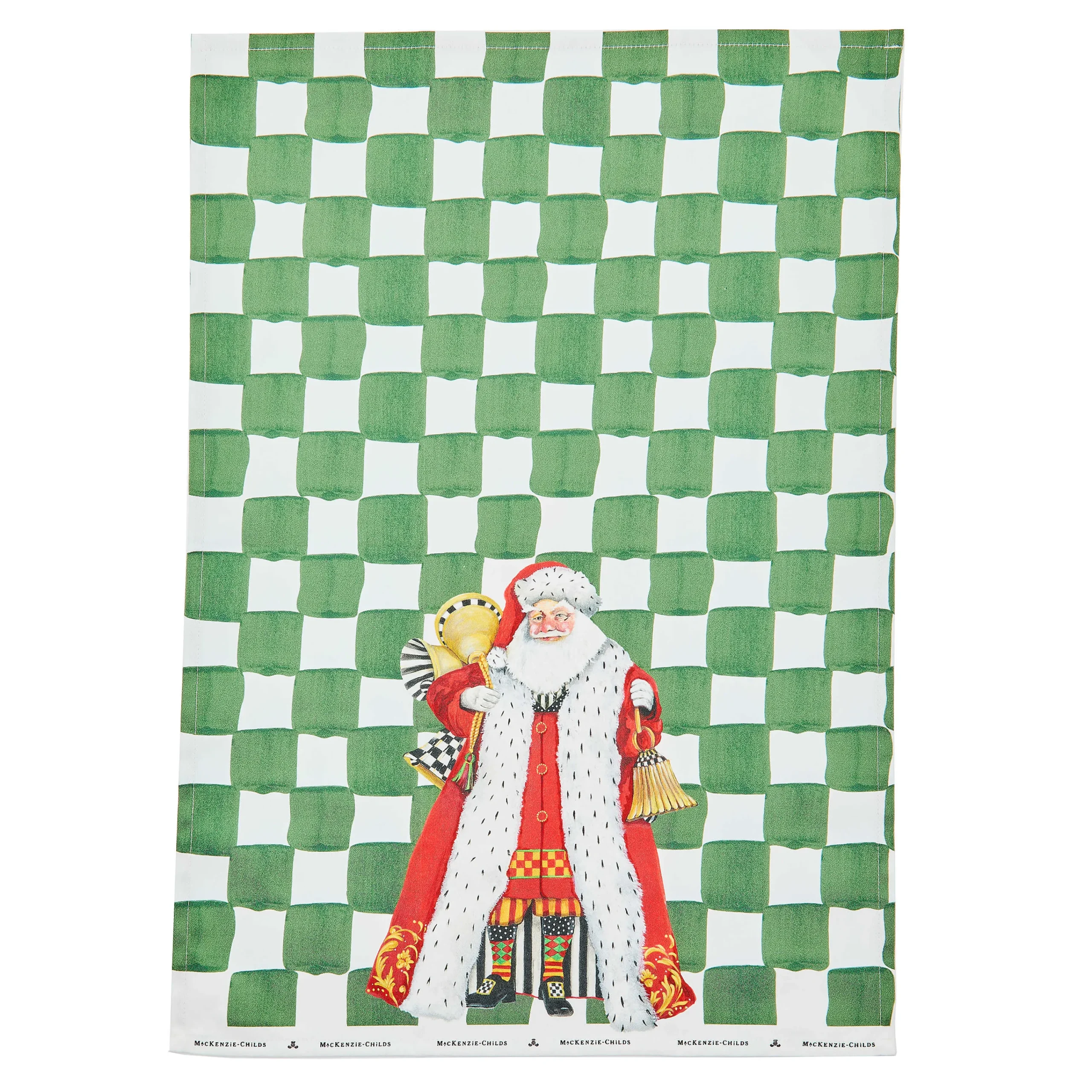 MacKenzie-Childs Westminster Santa Dish Towel| Holiday|Kitchen & Table Linens