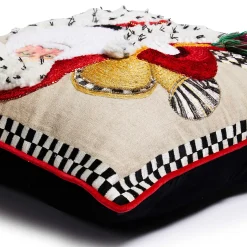 MacKenzie-Childs Westminster Santa Embellished Throw Pillow| Pillows, Throws, & Cushions