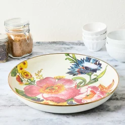 MacKenzie-Childs White Flower Market Abundant Bowl| Serveware