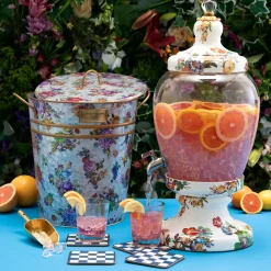 MacKenzie-Childs White Flower Market Beverage Hostess| Drinkware|Bar Entertaining