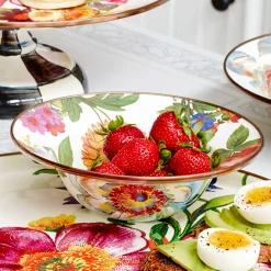 MacKenzie-Childs White Flower Market Breakfast Bowl| Dinnerware & Flatware