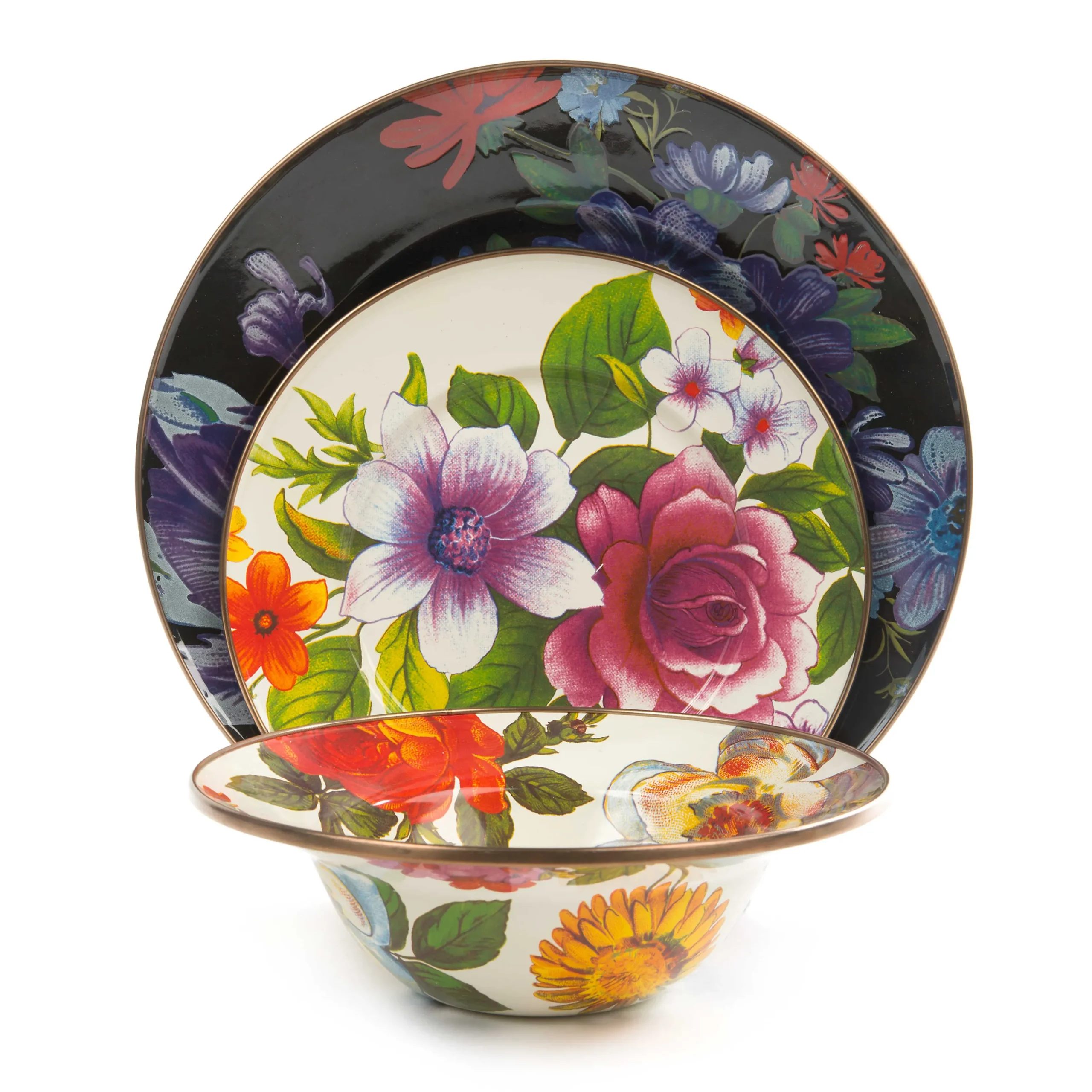 MacKenzie-Childs White Flower Market Breakfast Bowl| Dinnerware & Flatware