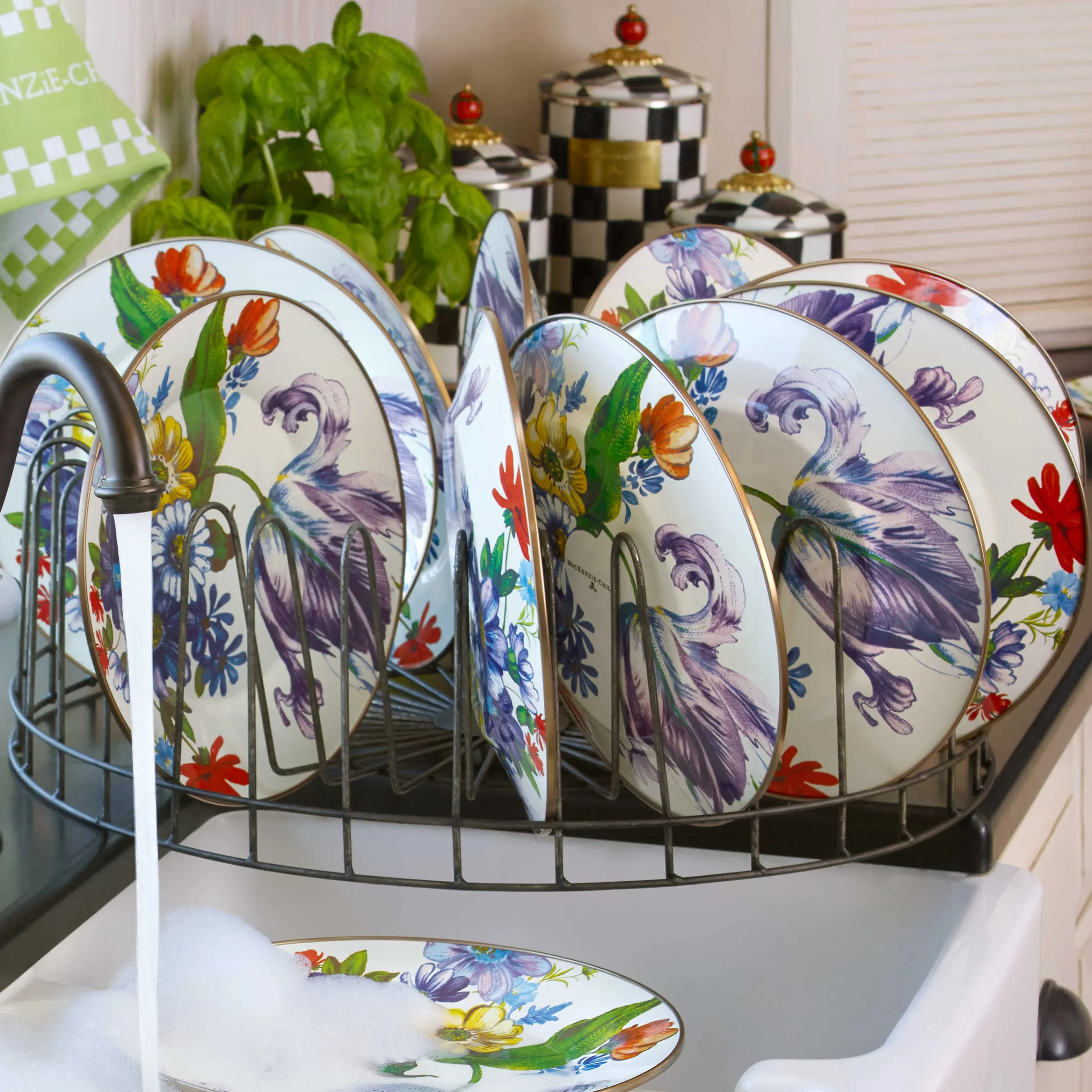 MacKenzie-Childs White Flower Market Dinner Plate| Dinnerware & Flatware