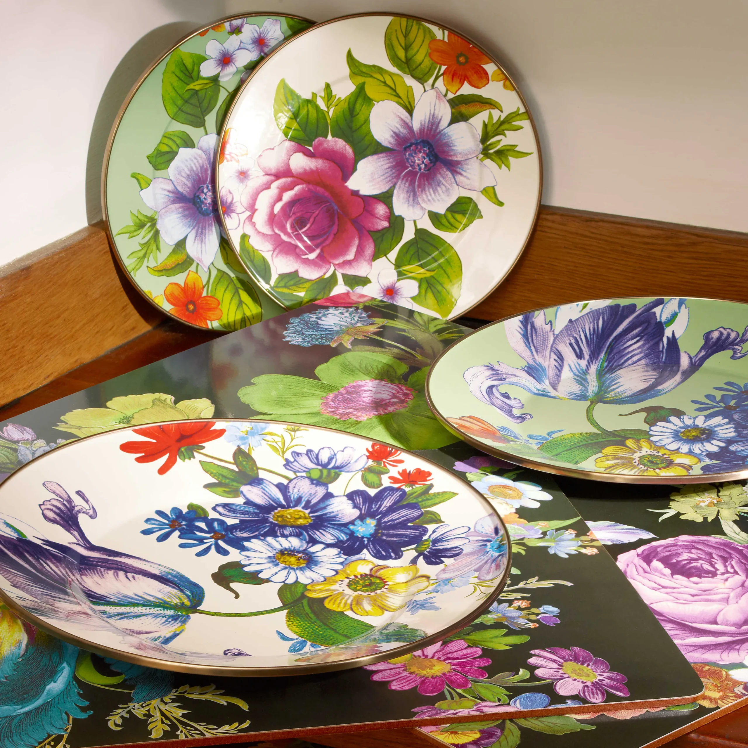 MacKenzie-Childs White Flower Market Dinner Plate| Dinnerware & Flatware