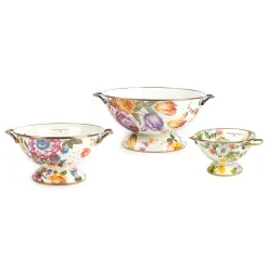MacKenzie-Childs White Flower Market Everything Bowl  Colanders Set| Kitchen & Dining Sets|Kitchen Utensils & Tools