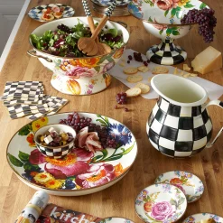 MacKenzie-Childs White Flower Market Large Compote| Serveware