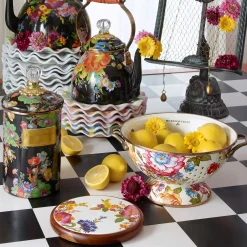 MacKenzie-Childs White Flower Market Large Colander| Kitchen Utensils & Tools