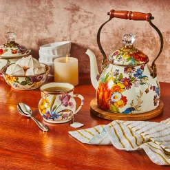 MacKenzie-Childs White Flower Market Mug| The Coffee Shop|Drinkware