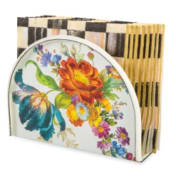 MacKenzie-Childs White Flower Market Napkin Holder| Serveware