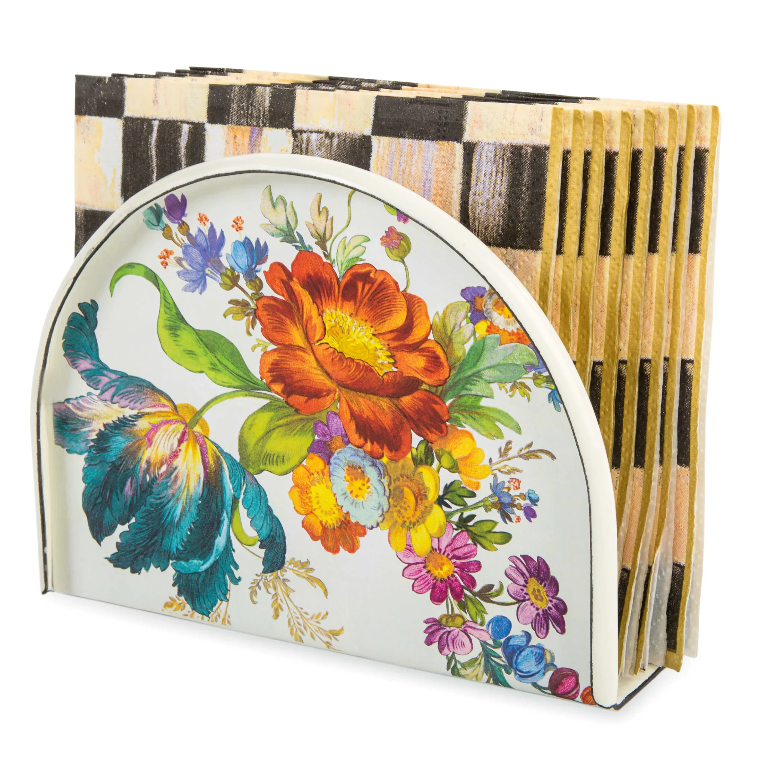 MacKenzie-Childs White Flower Market Napkin Holder| Serveware