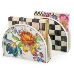 MacKenzie-Childs White Flower Market Napkin Holder| Serveware