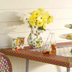 MacKenzie-Childs White Flower Market Pitcher| Serveware|Bar Entertaining
