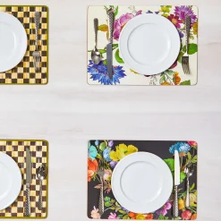 MacKenzie-Childs White Flower Market Placemats, Set of 4| Table Accessories|Kitchen & Table Linens