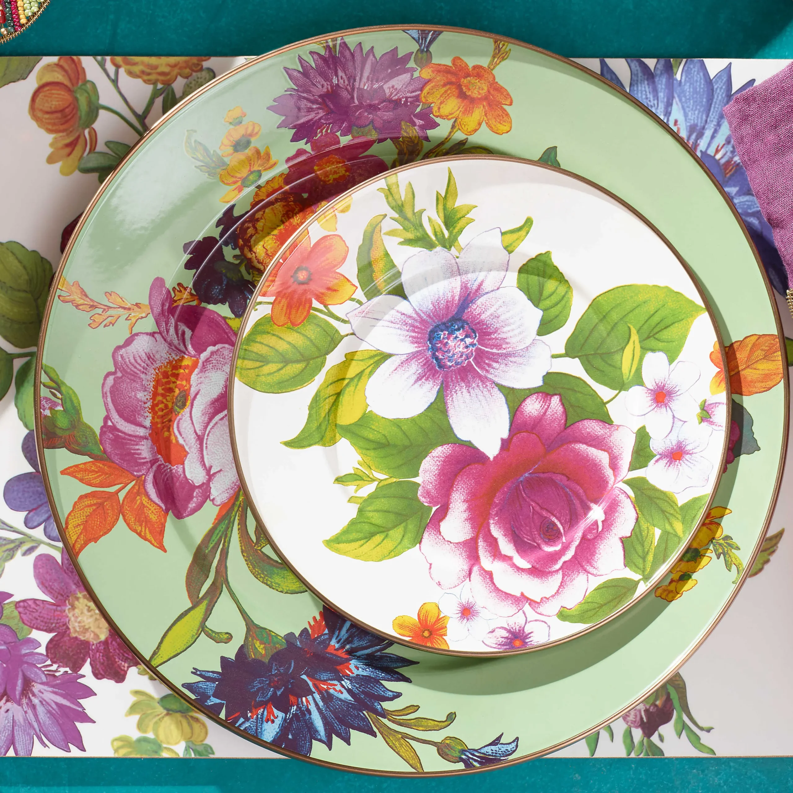 MacKenzie-Childs White Flower Market Salad/Dessert Plate| Dinnerware & Flatware