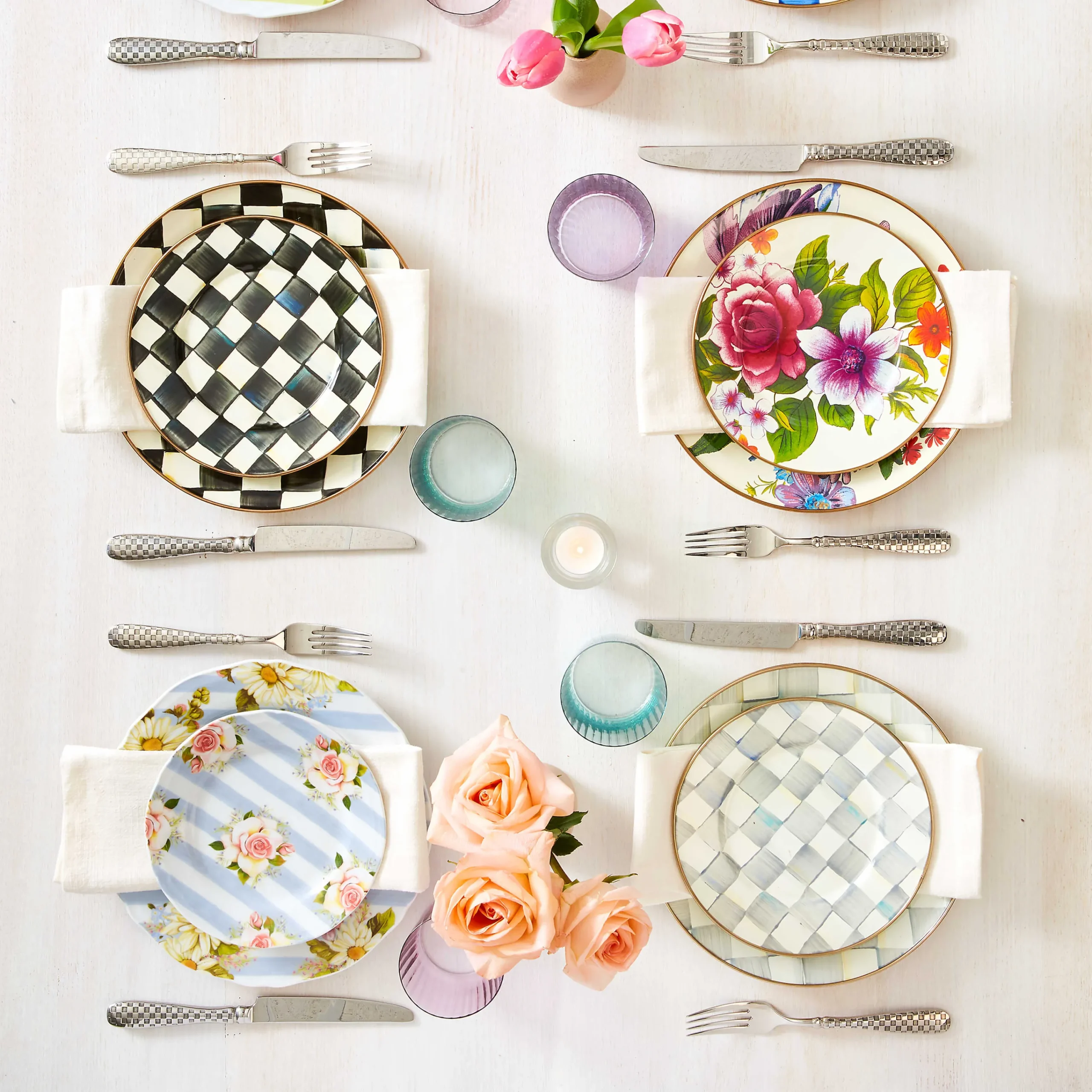 MacKenzie-Childs White Flower Market Salad/Dessert Plate| Dinnerware & Flatware