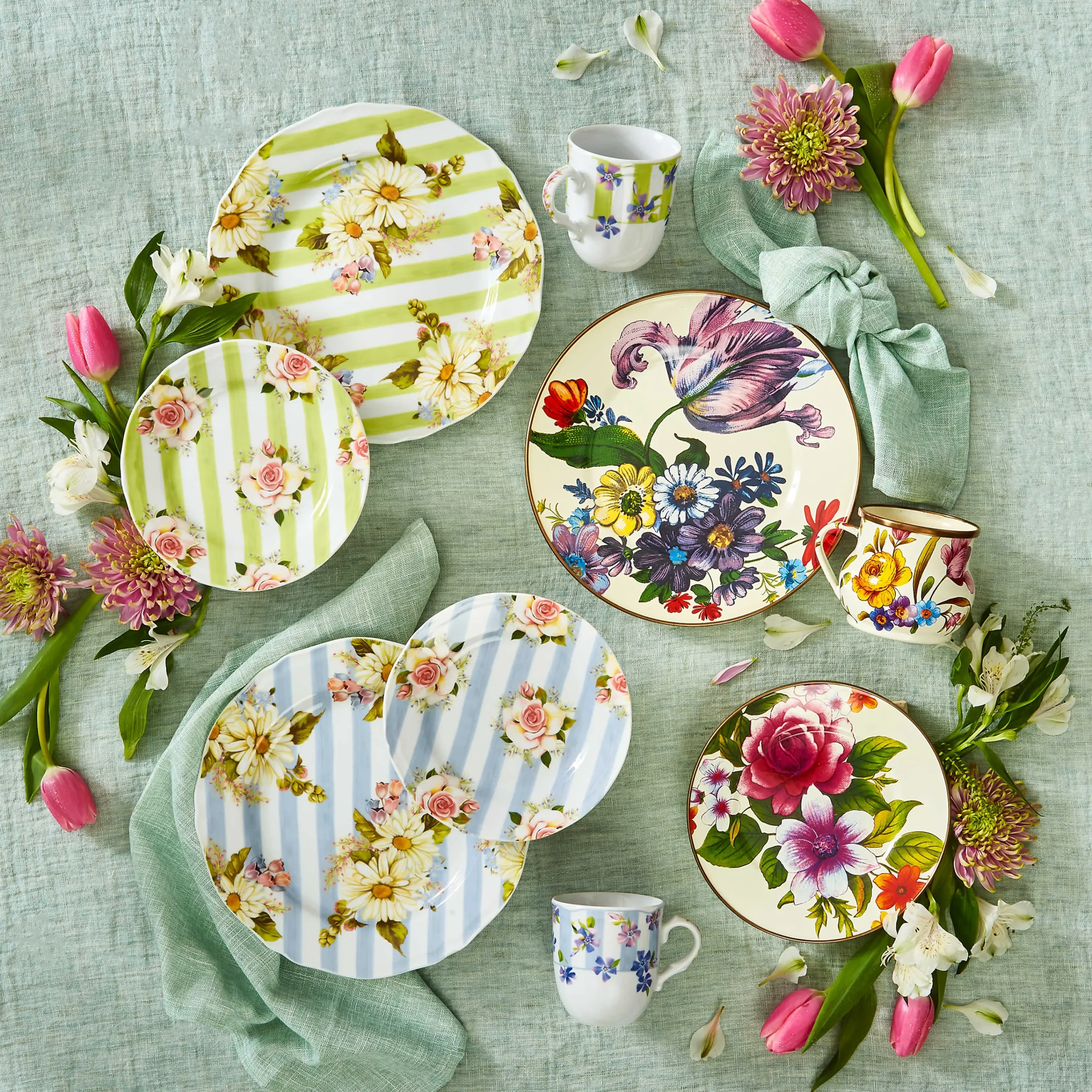 MacKenzie-Childs White Flower Market Salad/Dessert Plate| Dinnerware & Flatware