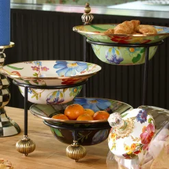 MacKenzie-Childs White Flower Market Serving Bowl| Serveware