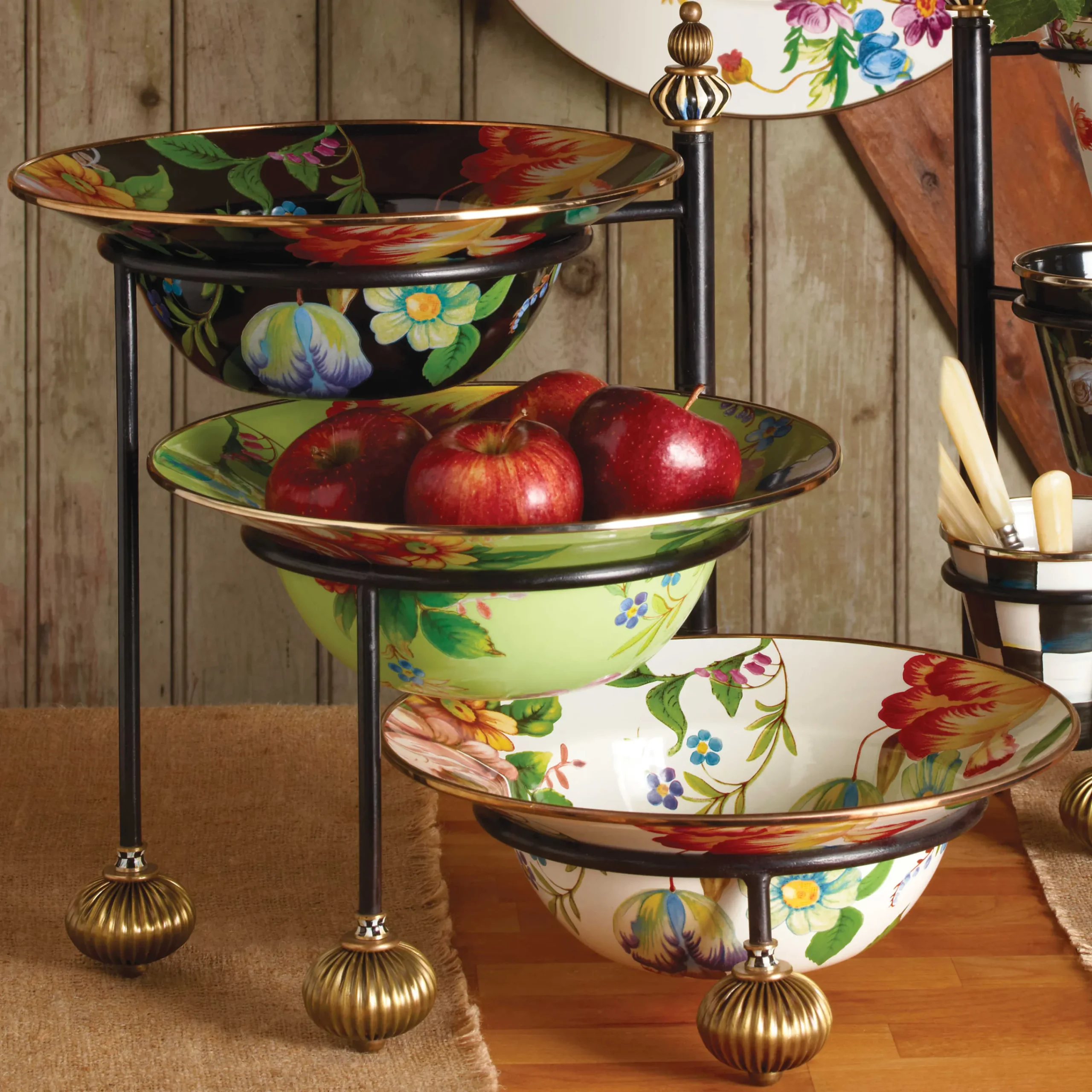 MacKenzie-Childs White Flower Market Serving Bowl| Serveware