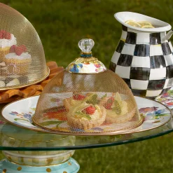 MacKenzie-Childs White Flower Market Serving Platter| Bar Entertaining|Serveware