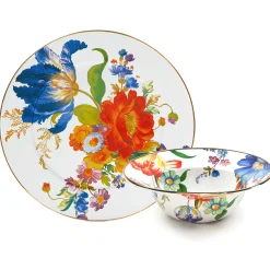 MacKenzie-Childs White Flower Market Serving Platter  Bowl Set| Kitchen & Dining Sets|Serveware