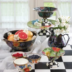 MacKenzie-Childs White Flower Market Small Compote| Serveware