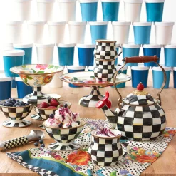 MacKenzie-Childs White Flower Market Small Compote| Serveware