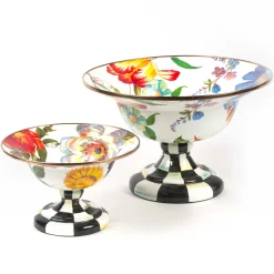 MacKenzie-Childs White Flower Market Small Compote| Serveware