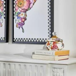 MacKenzie-Childs White Flower Market Squashed Pot| Bath & Bath Accessories|Room Accents