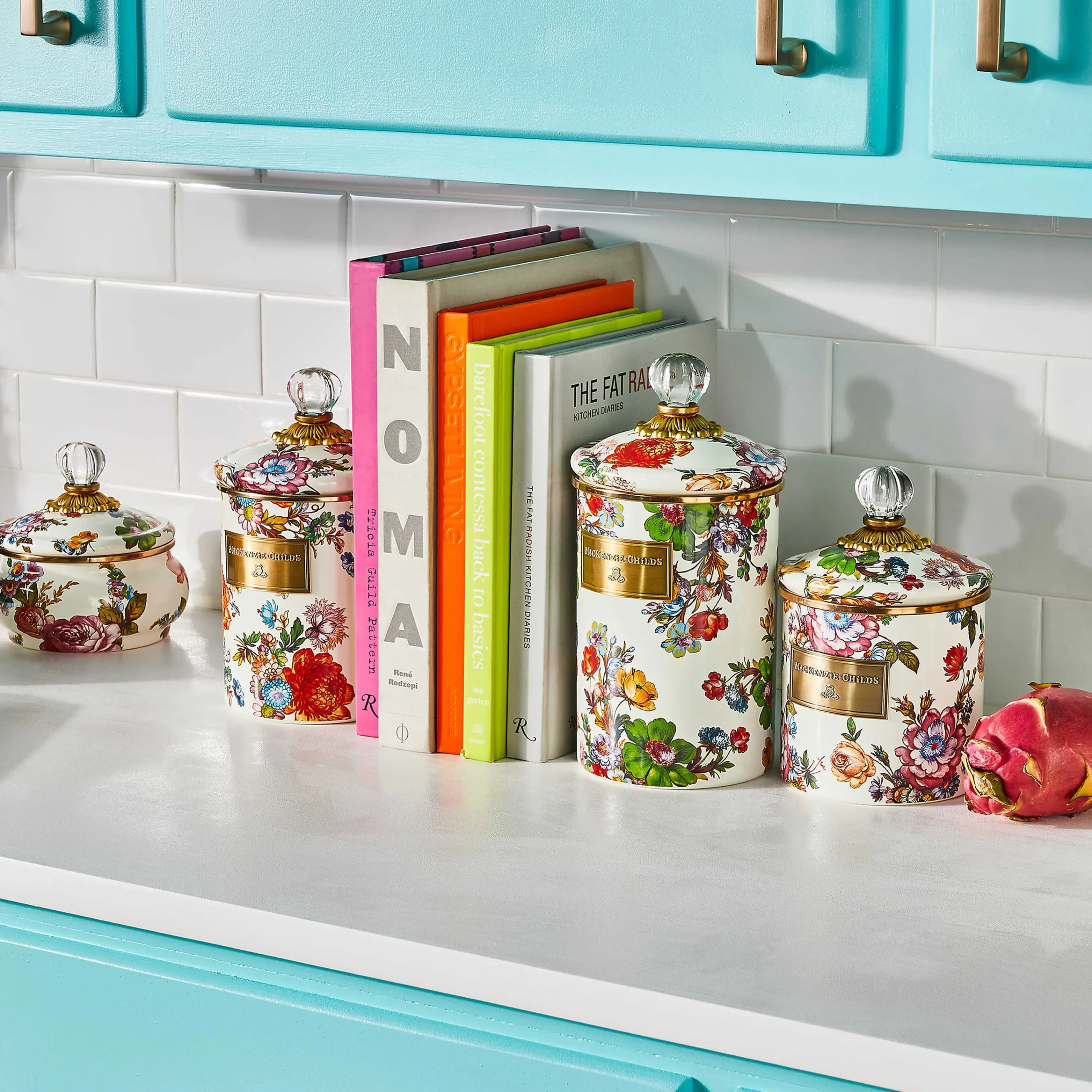 MacKenzie-Childs White Flower Market Squashed Pot| Bath & Bath Accessories|Room Accents