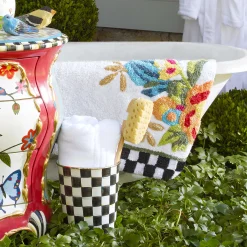 MacKenzie-Childs White Flower Market Standard Bath Rug| Bath & Bath Accessories
