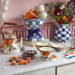 MacKenzie-Childs White Flower Market Triplicity| Bar Entertaining|Serveware