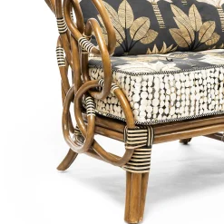 MacKenzie-Childs Wild Indoors Rattan Loveseat| Living Room