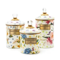MacKenzie-Childs Wildflowers Green Large Canister| Kitchen Storage & Organization