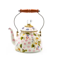 MacKenzie-Childs Wildflowers Pink 2 Quart Tea Kettle| The Coffee Shop|Serveware