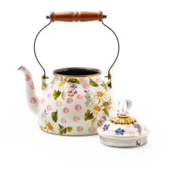 MacKenzie-Childs Wildflowers Pink 2 Quart Tea Kettle| The Coffee Shop|Serveware
