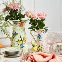 MacKenzie-Childs Wildflowers Pink Medium Practical Pitcher| Bar Entertaining|Serveware