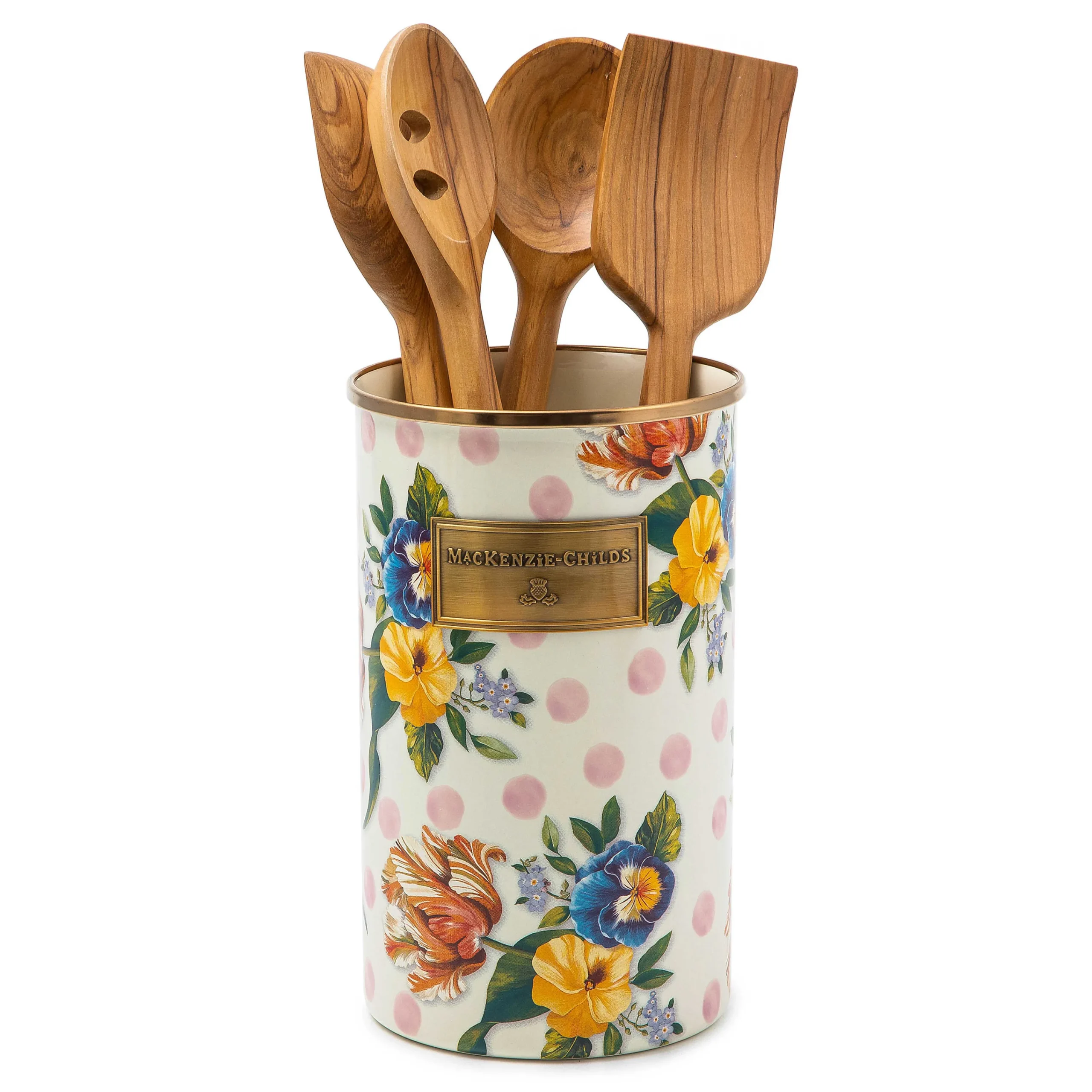 MacKenzie-Childs Wildflowers Pink Utensil Holder| Kitchen Storage & Organization