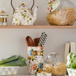 MacKenzie-Childs Wildflowers Pink Utensil Holder| Kitchen Storage & Organization