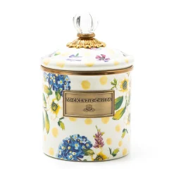 MacKenzie-Childs Wildflowers Yellow Small Canister| Kitchen Storage & Organization