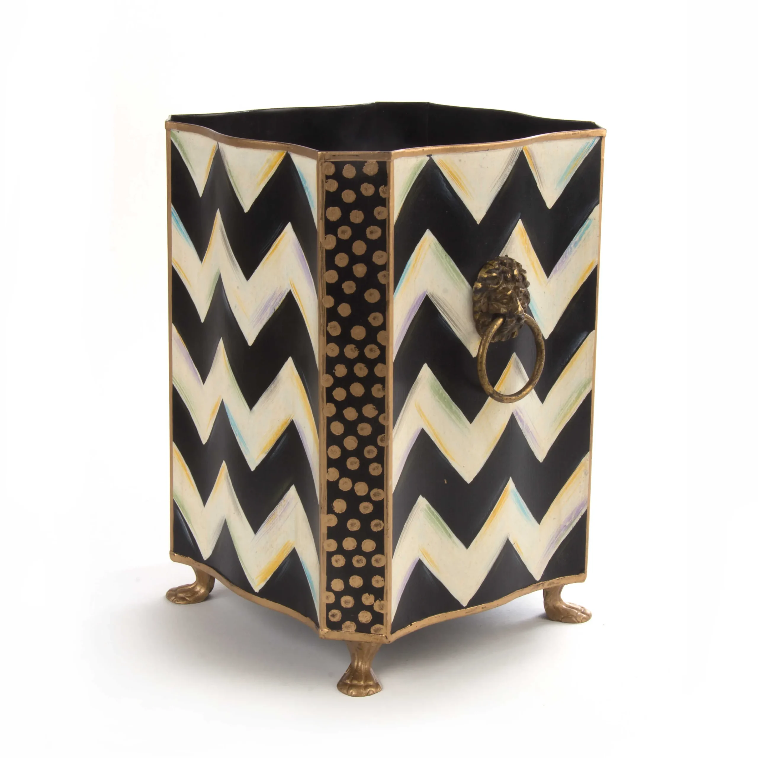 MacKenzie-Childs Zig Zag Waste Bin| Bath & Bath Accessories|Room Accents