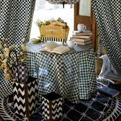 MacKenzie-Childs Zig Zag Waste Bin| Bath & Bath Accessories|Room Accents
